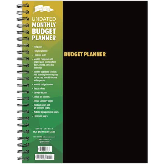 Budget Undated Monthly Spiral Planner
